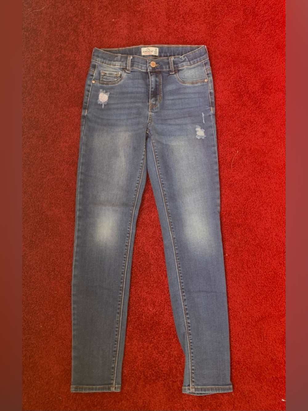 Jordache Girls Blue Distressed Jeggings Size 14
